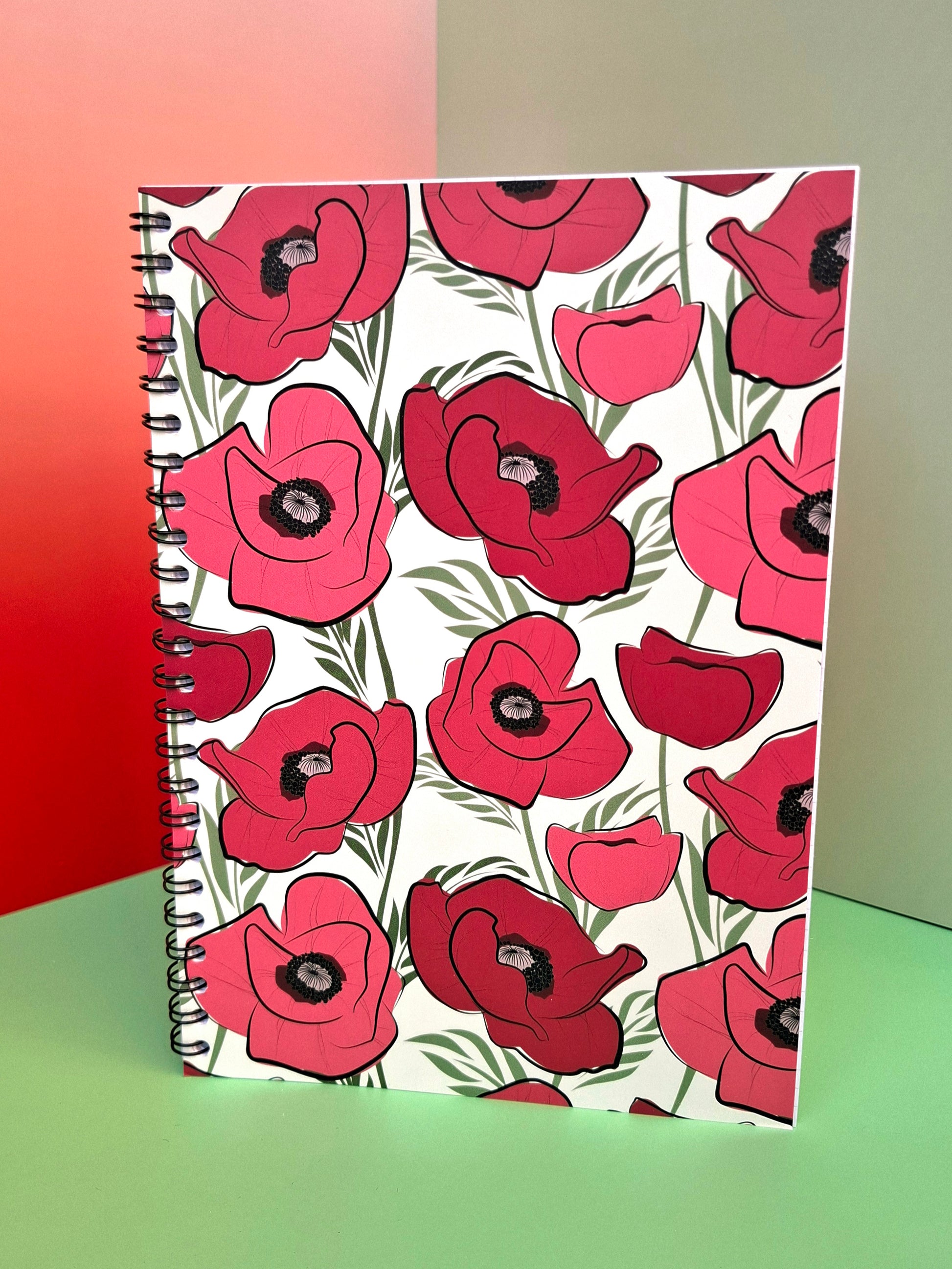 Quaderno A5 pattern papavero 