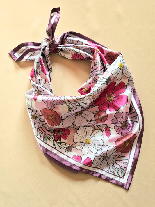 Foulard carré 70cm Cosmos